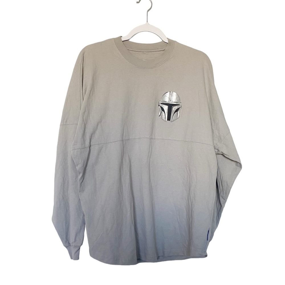 Disney Star Wars Mandalorian Chrome Spirit Jersey Gray/Silver Metallic Sz Large - Picture 4 of 10